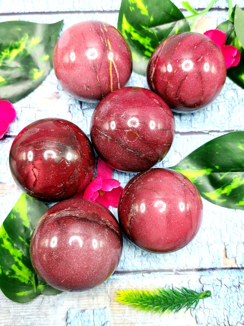 Amazing natural gemstone Mookaite Jasper stone sphere/ball - Energy/Reiki/Crystal Healing - 2.5 inch diameter and 245 gms (0.54 lb) - ONE PIECE ONLY
