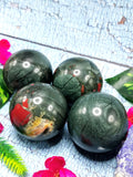 Bloodstone Jasper crystal ball - Energy/Reiki/Crystal Healing - 2.5 inch diameter and 275 gms (0.61 lb) -ONE PIECE ONLY