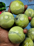 Awesome Serpentine stone sphere/ball - Energy/Reiki/Crystal Healing - 2.5 inch diameter and 215 gms (0.47 lb) -ONE PIECE ONLY