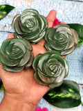 Green Aventurine hand made rose carvings - crystal/gemstone/reiki/chakra/healing - ONE PIECE ONLY - 2.5 inch and 145 gms (0.32 lb)