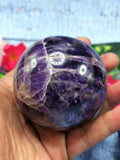 Amethyst gemstone ball - Energy/Reiki/Crystal Healing - 2.5 inches diameter and 325 gms (0.72 lb) - ONE PIECE ONLY