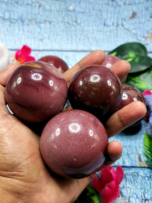 Jasper Mookaite gemstone sphere/ball - Energy/Reiki/Crystal Healing - 2 inch diameter and 170 gms (0.37 lb) - ONE PIECE ONLY
