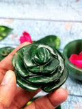 Dark Green Aventurine rose flower carvings - crystal/gemstone/reiki/chakra - ONE PIECE ONLY - 2.5 inch and 120 gms (0.26 lb)