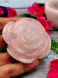 Handmade flower in Rose Quartz gemstone - ONE PIECE ONLY - 2.6 inches and 165 gms (0.36 lb)