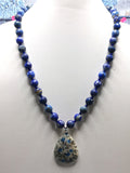Mala in lapis lazuli and K2 jasper necklace | gemstone/crystal jewelry | Mother's Day/Birthday/Anniversary/Valentine's Day gift