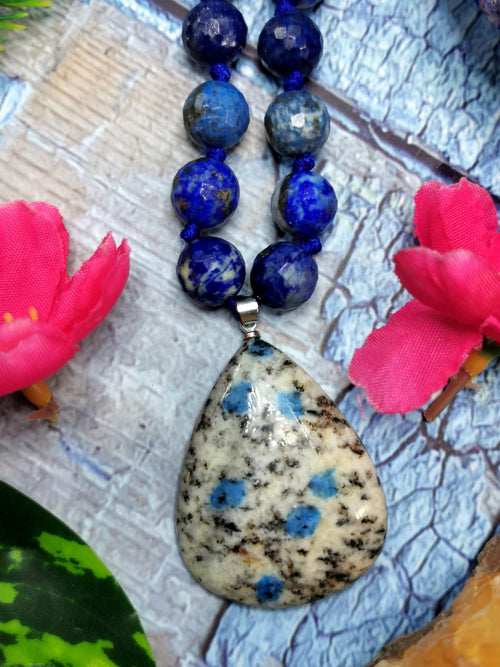 Mala in lapis lazuli and K2 jasper necklace | gemstone/crystal jewelry | Mother's Day/Birthday/Anniversary/Valentine's Day gift