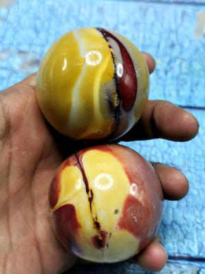 Yellow / Purple Mookaite Jasper stone sphere/ball - Energy/Reiki/Crystal Healing - 2 inches diameter and 130 gms (0.29 lb) - ONE PIECE ONLY