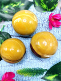 Yellow Mookaite Jasper stone sphere/ball - Energy/Reiki/Crystal Healing - 2 inches diameter and 180 gms (0.40 lb) - ONE PIECE ONLY
