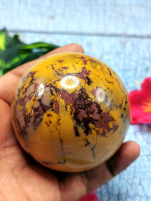 Spheres / Ball in Jasper Mookaite - Energy/Reiki/Crystal Healing - 3 inches diameter and 410 gms (0.90 lb) - ONE PIECE ONLY