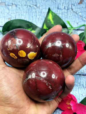 Jasper Mookaite stone sphere/ball - Energy/Reiki/Crystal Healing - 2 inch diameter and 215 gms (0.47 lb) - ONE PIECE ONLY