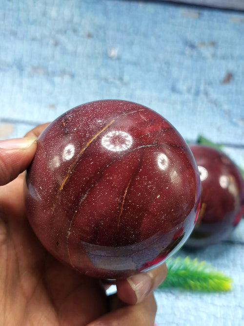 Natural Mookaite Jasper stone sphere/ball - Energy/Reiki/Crystal Healing - 3 inch diameter and 275 gms (0.61 lb) - ONE PIECE ONLY