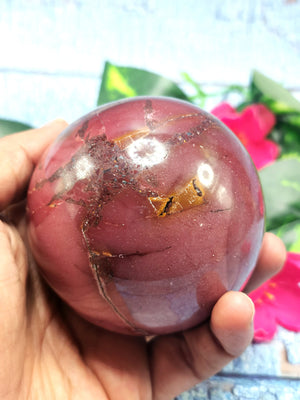 Mookaite Jasper stone sphere/ball - Energy/Reiki/Crystal Healing - 3 inch diameter and 505 gms (1.11 lb) - ONE PIECE ONLY