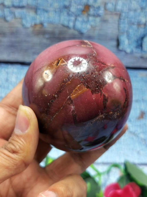 Mookaite Jasper stone sphere/ball - Energy/Reiki/Crystal Healing - 3 inch diameter and 505 gms (1.11 lb) - ONE PIECE ONLY