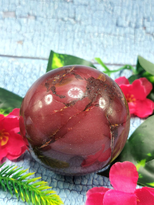 Mookaite Jasper stone sphere/ball - Energy/Reiki/Crystal Healing - 3 inch diameter and 505 gms (1.11 lb) - ONE PIECE ONLY