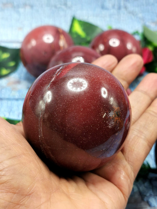 Amazing natural gemstone Mookaite Jasper stone sphere/ball - Energy/Reiki/Crystal Healing - 2.5 inch diameter and 245 gms (0.54 lb) - ONE PIECE ONLY