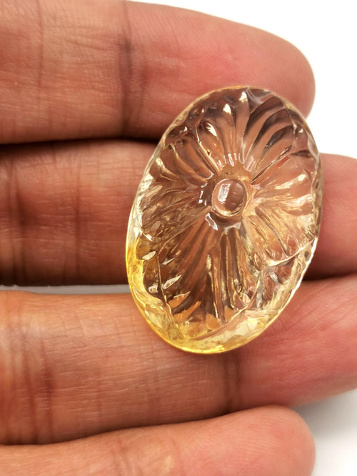 Stunning Citrine Flower design faceted stone for pendant - crystal/gemstone jewelry | Mother's Day/birthday/engagement/wedding gift