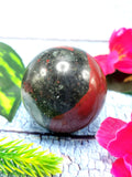 Sphere handmade in Bloodstone Jasper - 1.5 inch diameter and 125 gms (0.28 lb) -ONE PIECE ONLY