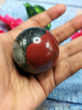 Sphere handmade in Bloodstone Jasper - 1.5 inch diameter and 125 gms (0.28 lb) -ONE PIECE ONLY