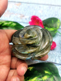 Labradorite rose flower carvings - crystal/gemstone/reiki/chakra/healing - ONE PIECE ONLY - 2.5 inch and 185 gms (0.41 lb)