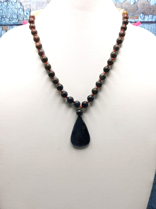 Unique pietersite and citrine necklace with pietersite pendant | gemstone/crystal jewelry | Mother's Day/Birthday/Valentine's gift