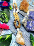Unique picture jasper, calcite and howlite necklace with citrine pendant | gemstone/crystal jewelry | Mother's Day/Birthday/Valentine's gift