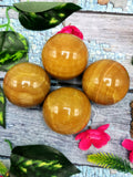 Yellow calcite stone balls - Energy/Reiki/Crystal - 2.25 inches (5.6 cms) diameter and 270 gms - ONE PIECE ONLY