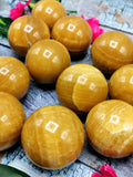 Amazing yellow calcite stone spheres - Energy/Reiki/Crystal - 2.25 inches (5.6 cms) diameter and 210 gms - ONE PIECE ONLY