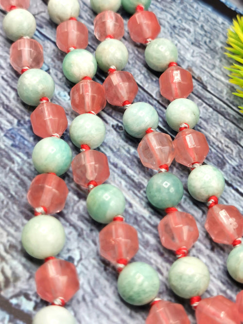 Multi-stone 108 bead necklace with Druzy pendant | gemstone/crystal jewelry | Mother's Day/Anniversary/Engagement/Birthday gift