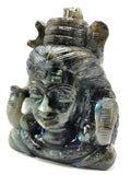 Gemstone Labradorite Shiva carving  - Lord Shivshankar in crystals and gemstones | Reiki/Chakra/Healing/Energy - 6 inches and 1.85 kgs