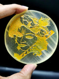 Selenite coaster set of 5 - home decor carvings in gemstones and crystals - 3 inches and total weight 440 gms (0.97 lb)