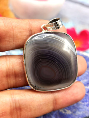 Amazing Botswana Agate Pendant in 925 Sterling Silver -crystal/gemstone jewelry| Mother's Day/birthday/engagement/wedding/anniversary gift