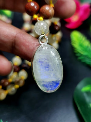 Beautiful & Unique multi-stone 108 bead necklace with Moonstone pendant | gemstone/crystal jewelry | Mother's Day/Anniversary/Engagement/Birthday gift