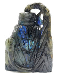 Labradorite Carving of Lord Shiva Handmade 5 inches and 1.04 kgs