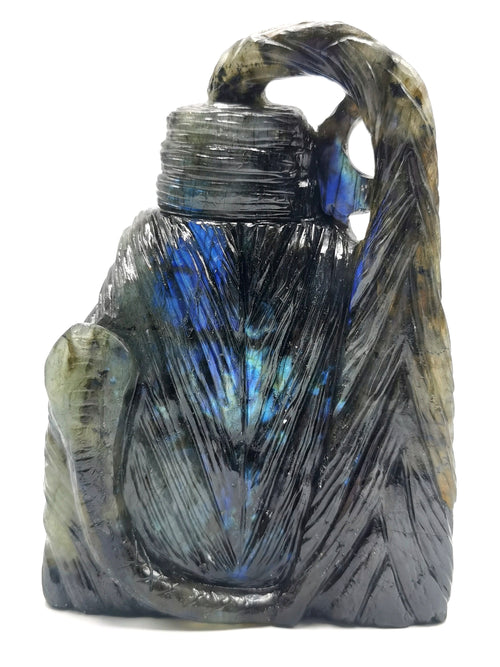 Labradorite Carving of Lord Shiva Handmade 5 inches and 1.04 kgs