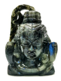 Labradorite Carving of Lord Shiva Handmade 5 inches and 1.04 kgs
