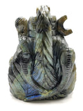 Gemstone Labradorite Shiva carving  - Lord Shivshankar in crystals and gemstones | Reiki/Chakra/Healing/Energy - 6 inches and 1.85 kgs