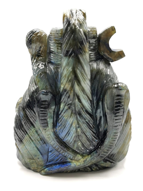 Gemstone Labradorite Shiva carving  - Lord Shivshankar in crystals and gemstones | Reiki/Chakra/Healing/Energy - 6 inches and 1.85 kgs