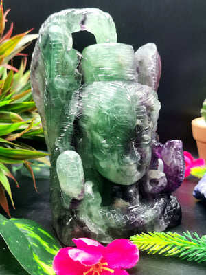 Shiva Handmade in multicolor fluorite carving - Lord Shivshankar in crystals and gemstones |Reiki/Chakra/Healing/Energy -6.5 in and 1.85 kgs