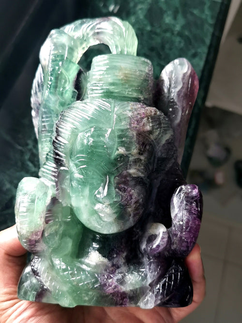 Shiva Handmade in multicolor fluorite carving - Lord Shivshankar in crystals and gemstones |Reiki/Chakra/Healing/Energy -6.5 in and 1.85 kgs