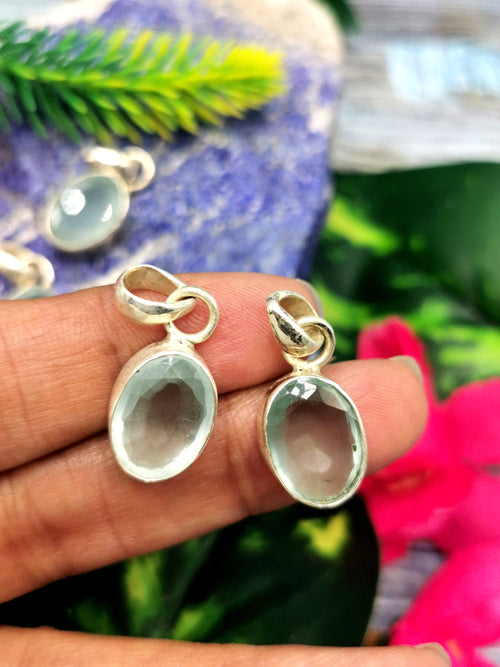 Aquamarine Pendant in 925 Sterling Silver -crystal/gemstone jewelry | Mother's Day/birthday/engagement/wedding/anniversary gift | ONE PIECE ONLY