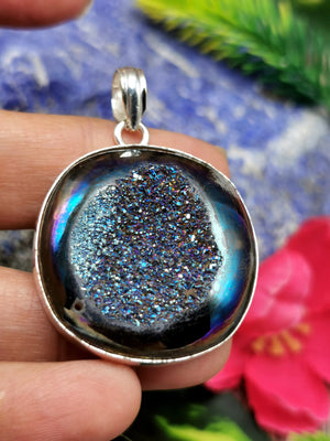 Druzy Pendant in German Silver - crystal/gemstone jewelry| Mother's Day/birthday/engagement/wedding/anniversary gift