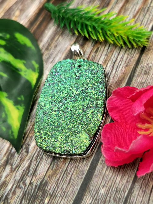 Beautiful Druzy Pendant in German Silver - crystal/gemstone jewelry| Mother's Day/birthday/engagement/wedding/anniversary gift