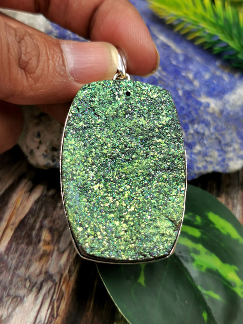 Beautiful Druzy Pendant in German Silver - crystal/gemstone jewelry| Mother's Day/birthday/engagement/wedding/anniversary gift