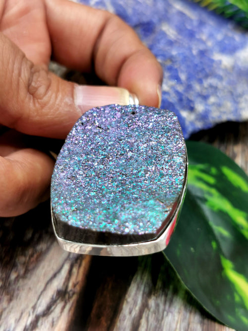 Beautiful Druzy Pendant in German Silver - crystal/gemstone jewelry| Mother's Day/birthday/engagement/wedding/anniversary gift