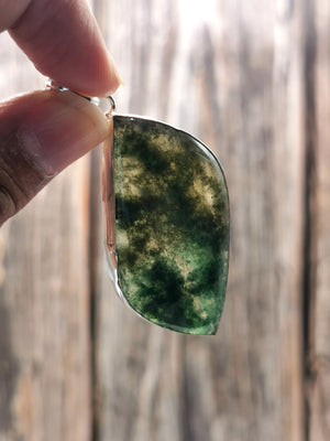 Beautiful Moss Agate gemstone Pendant in German Silver - crystal/gemstone jewelry| Mother's Day/birthday/engagement/wedding/anniversary gift