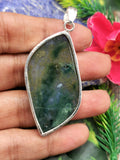 Beautiful Moss Agate gemstone Pendant in German Silver - crystal/gemstone jewelry| Mother's Day/birthday/engagement/wedding/anniversary gift