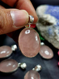 Rose Quartz Pendant in German Silver - crystal/gemstone jewelry| Mother's Day/birthday/engagement/wedding/anniversary gift | ONE PIECE ONLY