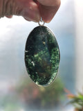 Moss Agate Pendant in German Silver - crystal/gemstone jewelry| Mother's Day/birthday/engagement/wedding/anniversary gift