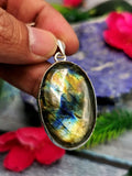 Beautiful Labradorite Pendant in German Silver with 2 micron coating - crystal/gemstone jewelry| Mother's Day/birthday/engagement/wedding/anniversary gift