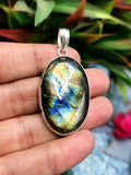 Beautiful Labradorite Pendant in German Silver with 2 micron coating - crystal/gemstone jewelry| Mother's Day/birthday/engagement/wedding/anniversary gift